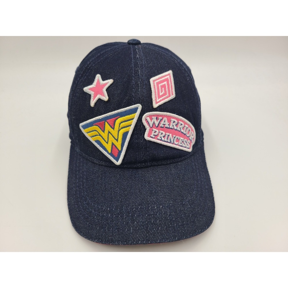 Women Wonder Woman Warrior Princess DC Comics Six Flags Denim Strapback Hat‎ Cap